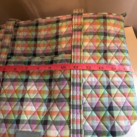 Vera Bradley Medium Tote Bag Purse Shoulder Bag in Gingham Plaid Pattern - Picture 12 of 13